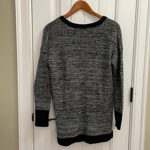 Victoria’s Secret black and white marbled sweater.  M - Picture 3 of 5